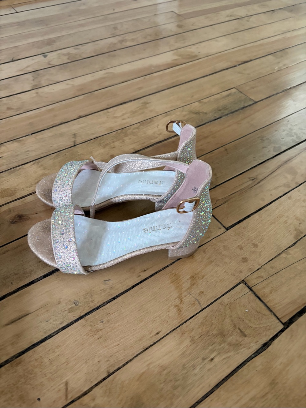 Girls' Sparkle Pink Low Heel Sandals